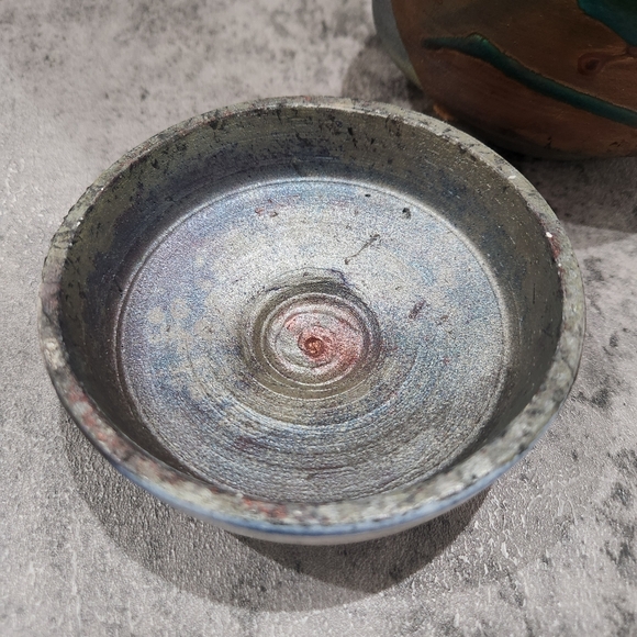 Vtg Handmade Ceramic Pottery Canister With Lid Abstract Art Splatter Decor OOAK - Picture 5 of 8